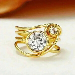 New 18k Gold Over Sterling Silver 2ct Diamond Ring